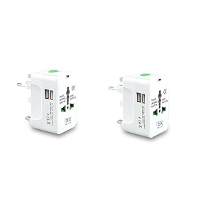 mx universal travel adapter universal socket with multi usb charger ports international all in one travel charger adapter pack of 2