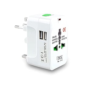 mx universal travel adapter with usb port all in one international travel adapter 150 countries with led universal socket compatible in uk europe usa china japan amp thailand international adapter