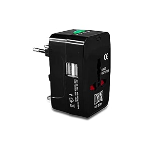 mx universal travel adapter international all in one worldwide travel multi plug adapter with build in dual port usb charger multi type power outlet for usa eu uk aus cell phone laptop smart phone
