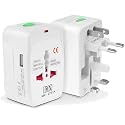 MX Universal Travel Adapter International All in One Worldwide Travel Multi Plug Adapter with Build in Single Port USB Charger Multi Type Power Outlet for USA EU UK AUS Cell Phone Laptop smart Phone