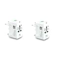 MX Universal Travel Adapter Universal Socket with Multi USB Charger Ports International All in One Travel Charger Adapter (Pack of 2)