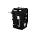 MX Universal Travel Adapter International All in One Worldwide Travel Multi Plug Adapter with Build in Dual Port USB Charger Multi Type Power Outlet for USA EU UK AUS Cell Phone Laptop Smart Phone