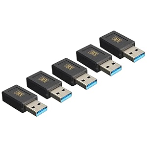mx usb type-c male adapter black compatible with all c type supported mobile smartphone laptop and other devices usb-c female - usb-a male pack of 5