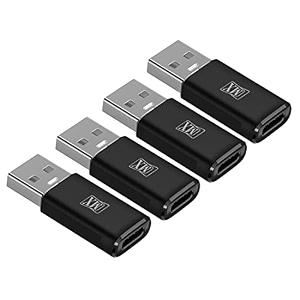 mx usb type-c male adapter black compatible with all c type supported mobile smartphone laptop and other devices usb-c female to usb-a malemetal pack of 4