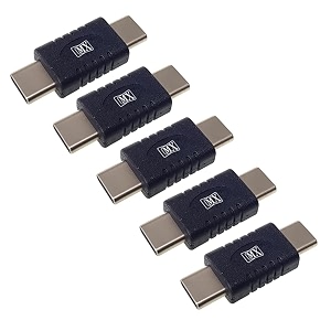 mx usb type-c male adapter black compatible with all c type supported mobile smartphone laptop and other devices usb-c male to usb-c male pack of 5