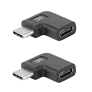 mx usb type-c male adapter black compatible with all c type supported mobile smartphone laptop and other devices usb-c male to usb-c femaleright angle pack of 2
