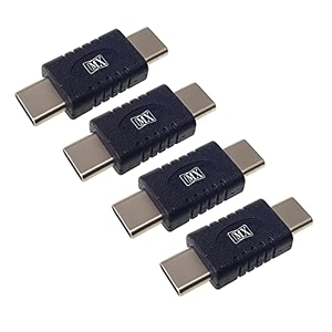 mx usb type-c male adapter black compatible with all c type supported mobile smartphone laptop and other devices usb-c male to usb-c male pack of 4