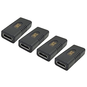 mx usb type-c male adapter black compatible with all c type supported mobile smartphone laptop and other devices usb-c female to usb-c female pack of 4