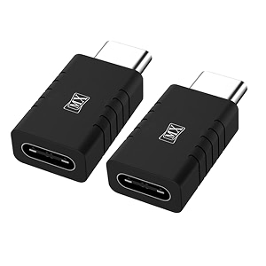 mx usb type-c male adapter black compatible with all c type supported mobile smartphone laptop and other devices usb-c male to usb-c female pack of 2