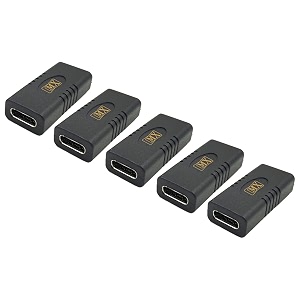 mx usb type-c male adapter black compatible with all c type supported mobile smartphone laptop and other devices usb-c female to usb-c female pack of 5
