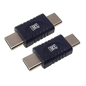 mx usb type-c male adapter black compatible with all c type supported mobile smartphone laptop and other devices usb-c male to usb-c male pack of 2
