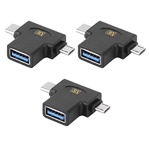 mx usb type-c male adapter black compatible with all c type supported mobile smartphone laptop and other devices usb-c male  micro usb male  usb a female pack of 3