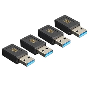 mx usb type-c male adapter black compatible with all c type supported mobile smartphone laptop and other devices usb-c female - usb-a male pack of 4