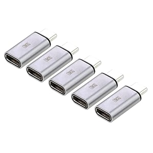 mx usb type-c male adapter black compatible with all c type supported mobile smartphone laptop and other devices usb-c male to usb-c femalemetal pack of 5