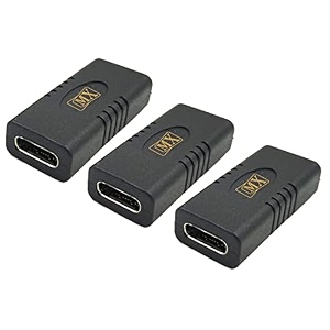 mx usb type-c male adapter black compatible with all c type supported mobile smartphone laptop and other devices usb-c female to usb-c female pack of 3