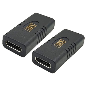 mx usb type-c male adapter black compatible with all c type supported mobile smartphone laptop and other devices usb-c female to usb-c female pack of 2