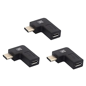 mx usb type-c male adapter black compatible with all c type supported mobile smartphone laptop and other devices usb-c male to micro usb femaleright angle pack of 3