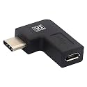 MX USB Type-C Male Adapter (Black) Compatible with All C Type Supported Mobile Smartphone Laptop and Other Devices (USB-C Male to Micro USB Female(Right Angle), Pack of 1)