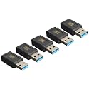 MX USB Type-C Male Adapter (Black) Compatible with All C Type Supported Mobile Smartphone Laptop and Other Devices (USB-C Female - USB-A Male, Pack of 5)