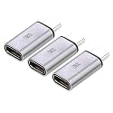 MX USB Type-C Male Adapter (Black) Compatible with All C Type Supported Mobile Smartphone Laptop and Other Devices (USB-C Male to USB-C Female(Metal), Pack of 3)