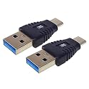 MX USB Type-C Male Adapter (Black) Compatible with All C Type Supported Mobile Smartphone Laptop and Other Devices (USB-C Male to USB-A Male 3.0, Pack of 2)
