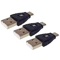 MX USB Type-C Male Adapter (Black) Compatible with All C Type Supported Mobile Smartphone Laptop and Other Devices (USB-C Male to USB-A Male 2.0, Pack of 3)