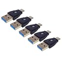 MX USB Type-C Male Adapter (Black) Compatible with All C Type Supported Mobile Smartphone Laptop and Other Devices (USB-C Male to USB-A Male 3.0, Pack of 5)