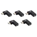 MX USB Type-C Male Adapter (Black) Compatible with All C Type Supported Mobile Smartphone Laptop and Other Devices (USB-C Male to Micro USB Female(Right Angle), Pack of 5)