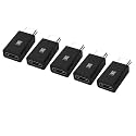 MX USB Type-C Male Adapter (Black) Compatible with All C Type Supported Mobile Smartphone Laptop and Other Devices (USB-C Male to USB-C Female, Pack of 5)