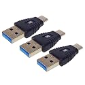 MX USB Type-C Male Adapter (Black) Compatible with All C Type Supported Mobile Smartphone Laptop and Other Devices (USB-C Male to USB-A Male 3.0, Pack of 3)