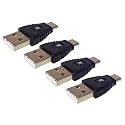 MX USB Type-C Male Adapter (Black) Compatible with All C Type Supported Mobile Smartphone Laptop and Other Devices (USB-C Male to USB-A Male 2.0, Pack of 4)