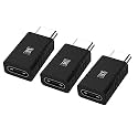 MX USB Type-C Male Adapter (Black) Compatible with All C Type Supported Mobile Smartphone Laptop and Other Devices (USB-C Male to USB-C Female, Pack of 3)