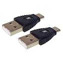 MX USB Type-C Male Adapter (Black) Compatible with All C Type Supported Mobile Smartphone Laptop and Other Devices (USB-C Male to USB-A Male 2.0, Pack of 2)