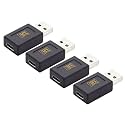 MX USB Type-C Male Adapter (Black) Compatible with All C Type Supported Mobile Smartphone Laptop and Other Devices (USB-C Female to USB-A Male, Pack of 4)