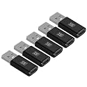 MX USB Type-C Male Adapter (Black) Compatible with All C Type Supported Mobile Smartphone Laptop and Other Devices (USB-C Female to USB-A Male(Metal), Pack of 5)