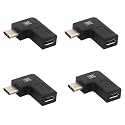 MX USB Type-C Male Adapter (Black) Compatible with All C Type Supported Mobile Smartphone Laptop and Other Devices (USB-C Male to Micro USB Female(Right Angle), Pack of 4)