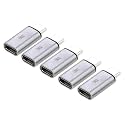 MX USB Type-C Male Adapter (Black) Compatible with All C Type Supported Mobile Smartphone Laptop and Other Devices (USB-C Male to USB-C Female(Metal), Pack of 5)