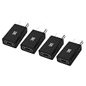 MX USB Type-C Male Adapter (Black) Compatible with All C Type Supported Mobile Smartphone Laptop and Other Devices (USB-C Male to USB-C Female, Pack of 4)