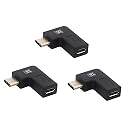 MX USB Type-C Male Adapter (Black) Compatible with All C Type Supported Mobile Smartphone Laptop and Other Devices (USB-C Male to Micro USB Female(Right Angle), Pack of 3)