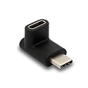 MX USB Type-C Male Adapter (Black) Compatible with All C Type Supported Mobile Smartphone Laptop and Other Devices (USB-C Male to Female(Right Angle), Pack of 1)