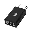 MX USB Type-C Male to USB Type-C Female Adapter (Black) Compatible with All C Type Supported Mobile Smartphone Laptop and Other Devices (Pack of 1)