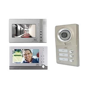 mx video door phone system  2-pack 7 digital tft lcd monitors with 1-pack 1434 color ccd weatherproof camera night vision amp two-way audio  video intercom doorbell for apartments homes
