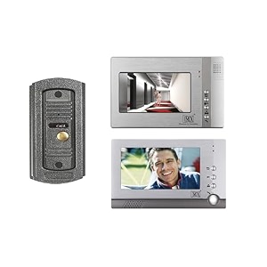 mx video door phone system with 7 digital tft lcd monitor  wired video door intercom with weatherproof metal camera night vision amp two-way audio  door entry intercom for apartments homes amp villas