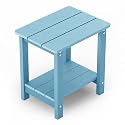 MXIMU Outdoor Side Table, Adirondack Table, Weather Resistant 2-Tier, Blue