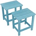 MXIMU Outdoor Side Table Set of 2, Adirondack Table, All Weather, Blue