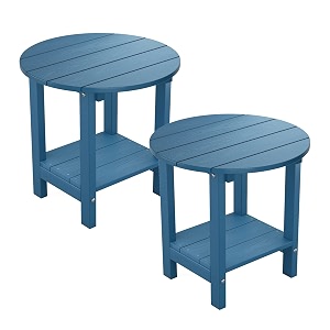 mximu outdoor side table set of 2 adirondack table 18 inch round navy