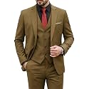 MY'S Men's 3 Piece Suit Set with Tie, One Button Slim Fit Solid Jacket Vest Pants, Prom Party Wedding Business Suits for Men