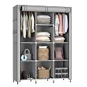 MY ARMOR 3-Door Foldable Wardrobe for Clothes, Wardrobe for Storage, Multipurpose Collapsible Fabric Wardrobe Organizer for Clothes, ABS Plastic, Fabric Cupboard - 10 Shelfes, 2 Hanger Cabinet Rack