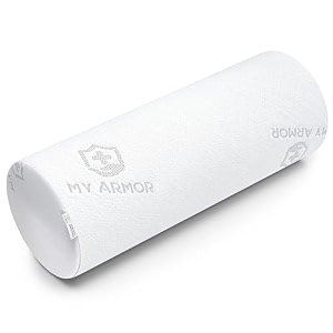 my armor memory foam bolster pillow  side pillow  22x8x8 inch - white
