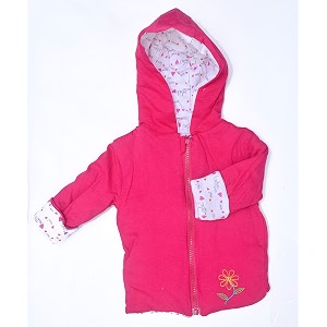 my baby town baby unisex full sleeve reversible hooded jacketwinter jackets for toddler girlsboys- sweater for girlsbaby boys rani pink 12-18 months